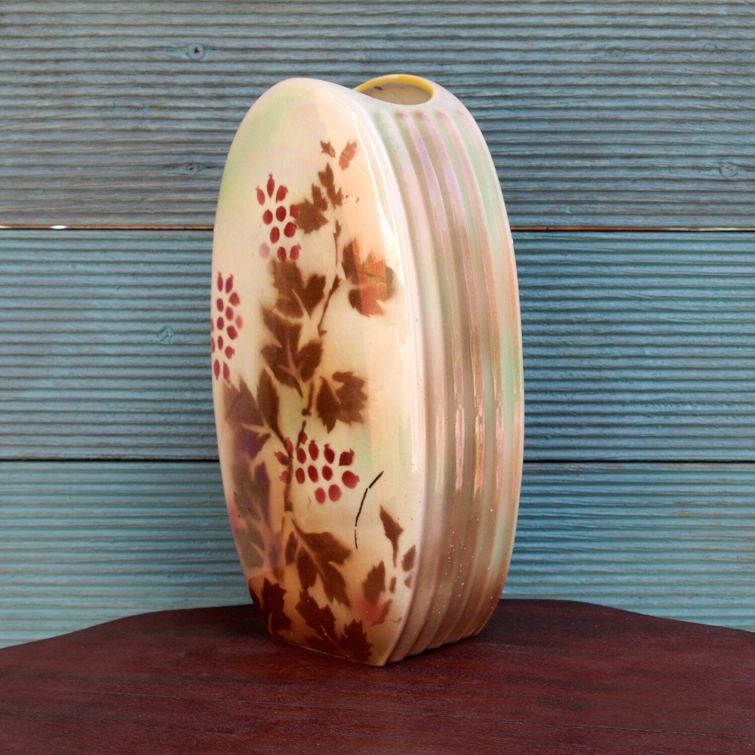RARE Large Vintage Art Deco Sylvac 3451 Vase with Ribbed Sides