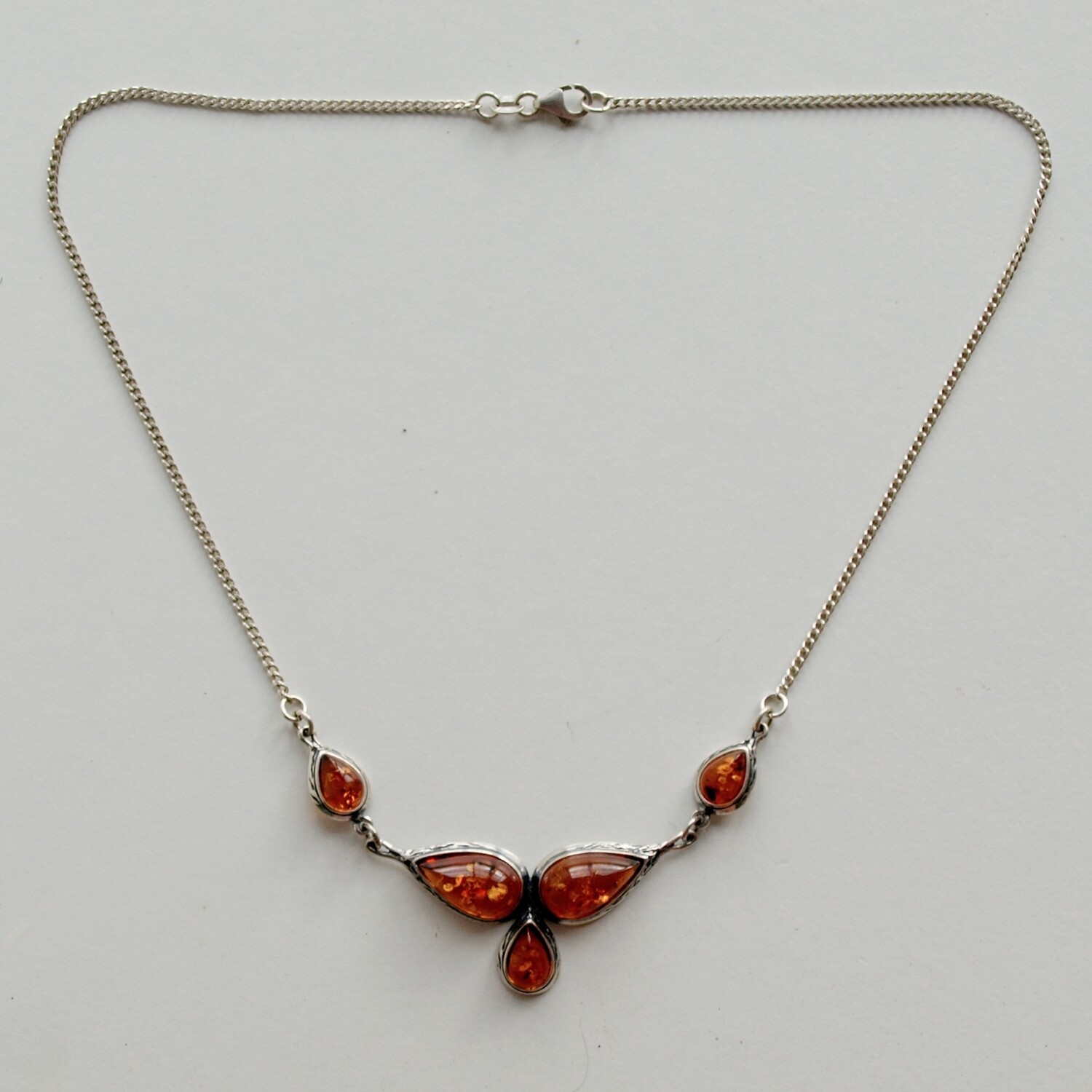 Ladies Solid Silver & Baltic Amber Necklace