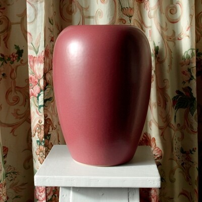 Large Vintage Burgundy Pottery Vase - Scheurich - West Germany - 509-28