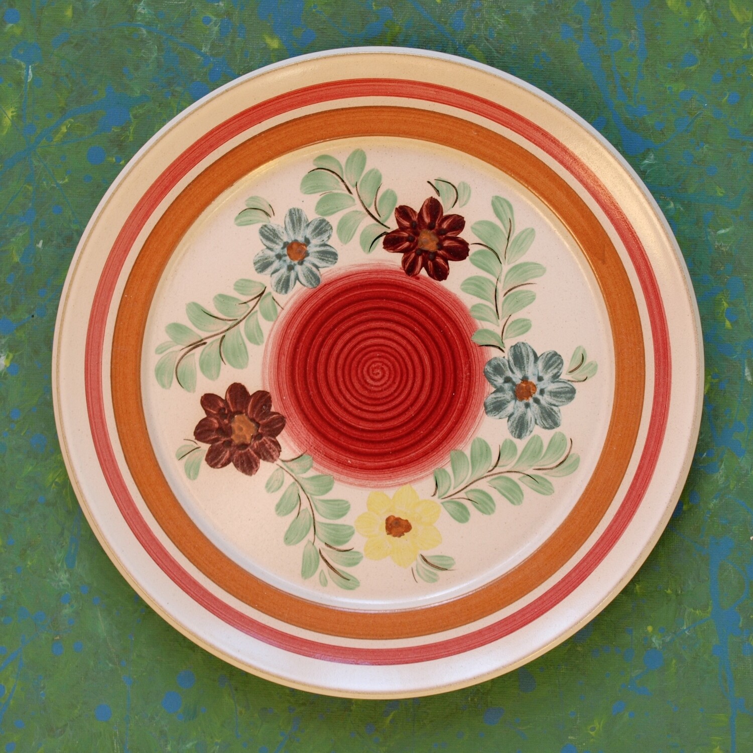 Vintage Hand Painted Floral Dinner Plate by Denby
