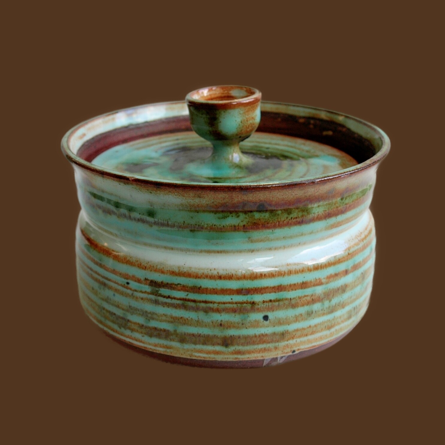 Vintage Green Handmade Earthenware Welsh Studio Pottery Pot by Llangollen