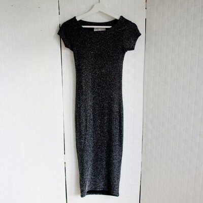 Sparkly Black Stretchy Tube Party Dress by Cameo Rose Size 8-10