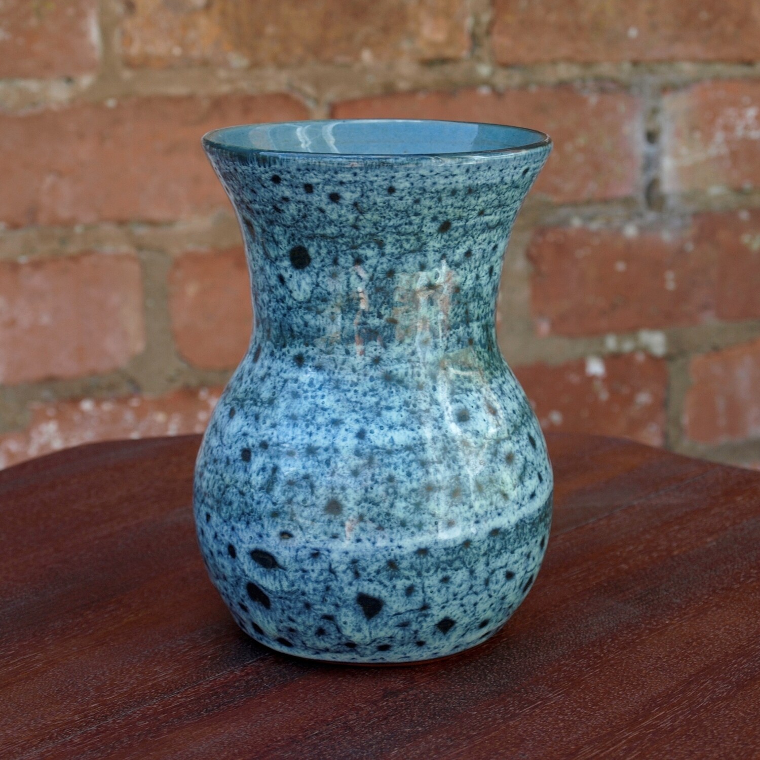 Medium Sized Blue Earthenware Pottery Vase Folkstone