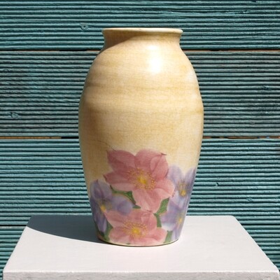 Early Vintage Yellow Floral Vase