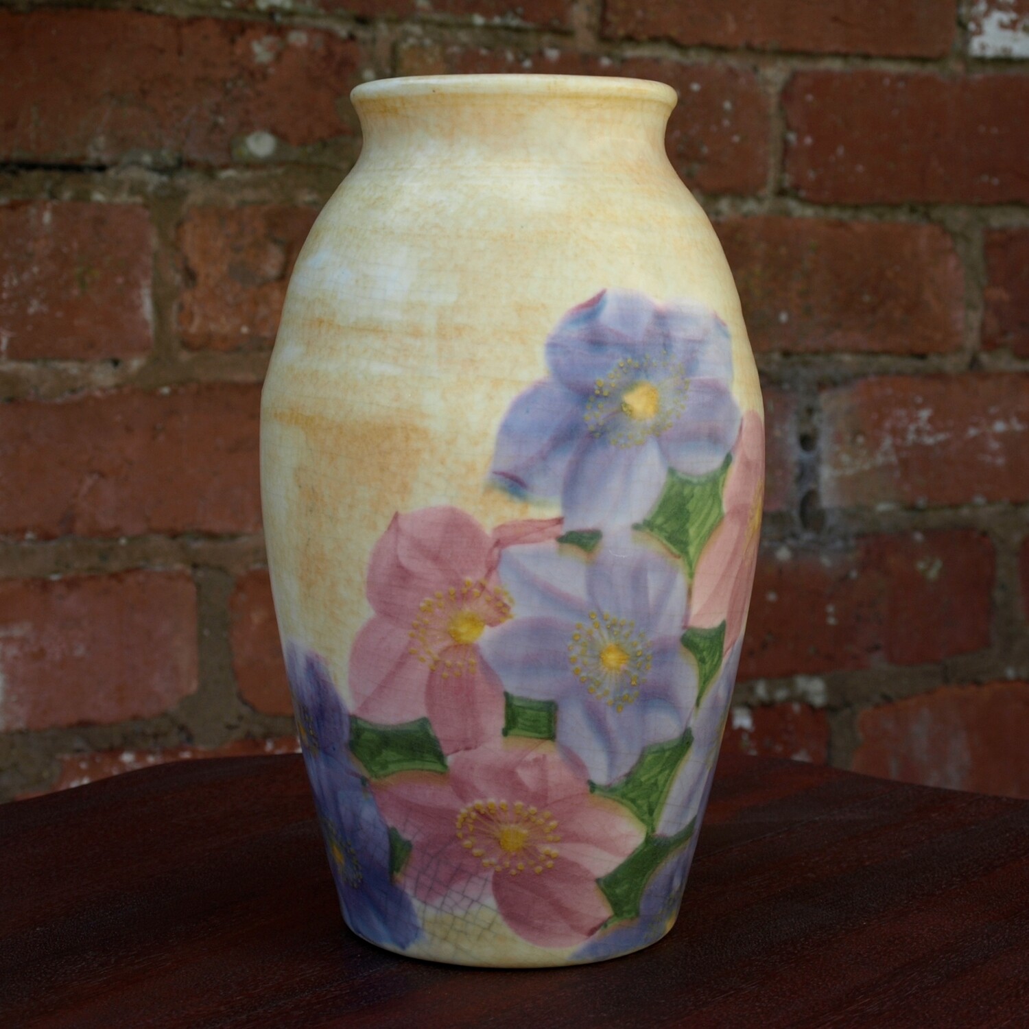 Early Vintage Yellow Floral Vase