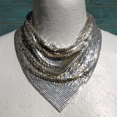 RARE Vintage Chainmail Whiting & Davis Neckerchief Necklace