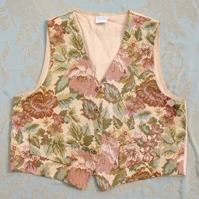 Vintage Men's Floral Cotton Waistcoat by Forever Famous