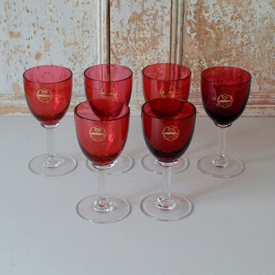 Finest Handmade Royal Scot Cranberry Glass Wine Glasses