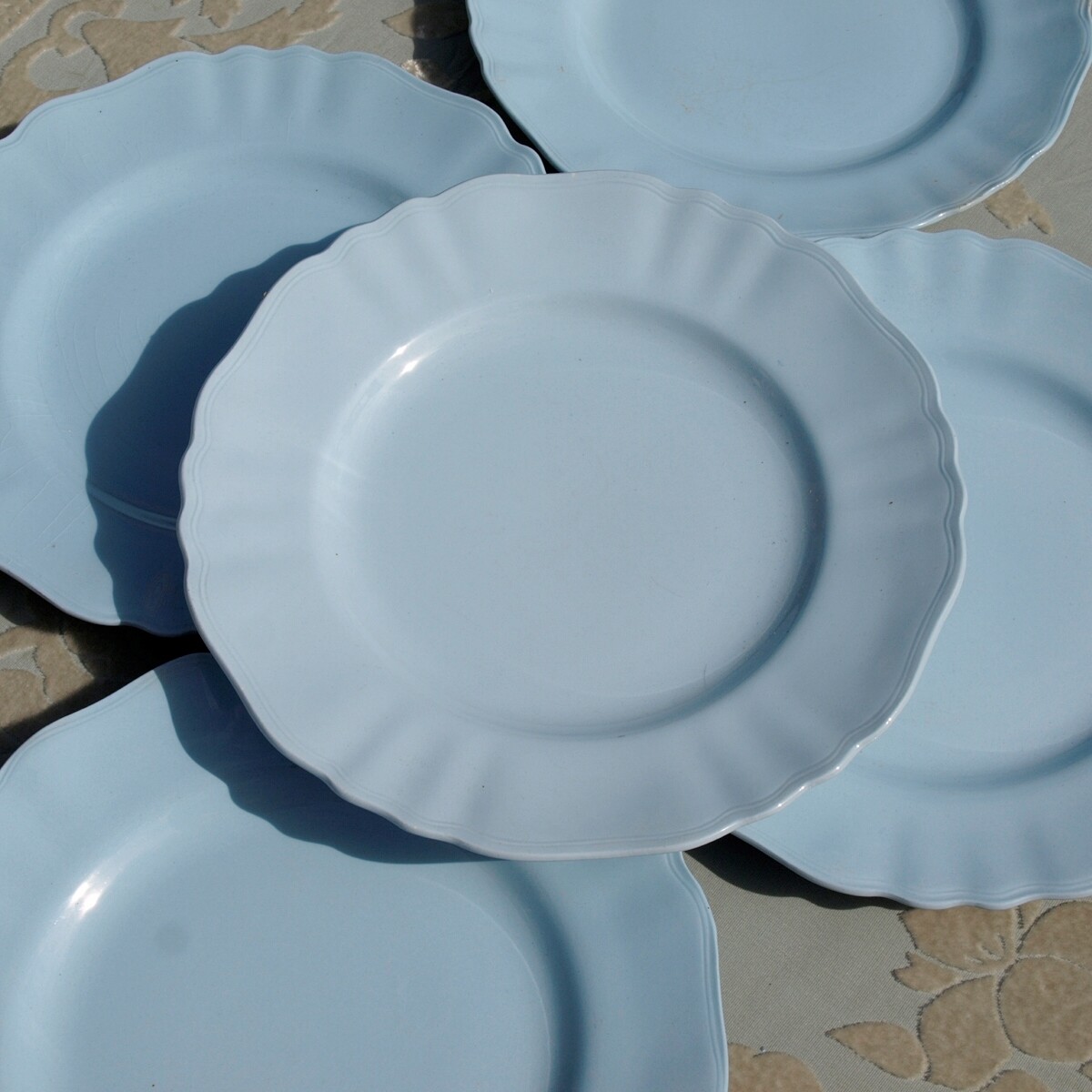 5 Blue Vintage Celeste Luncheon Plates by J&G Meakin