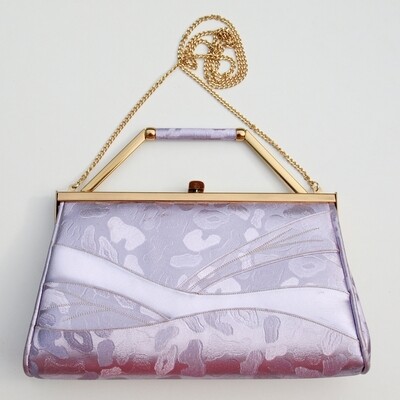 Ladies Vintage Lilac Leather Shoulder or Clutch Bag