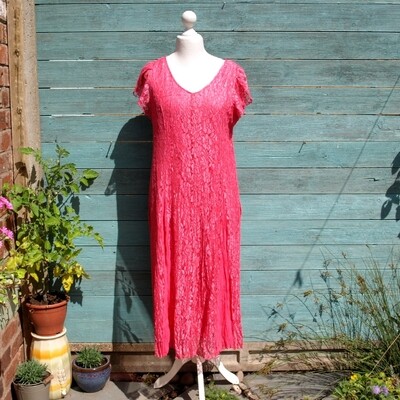 Coral Pink Long Summer Dress by Changes by Together - 16