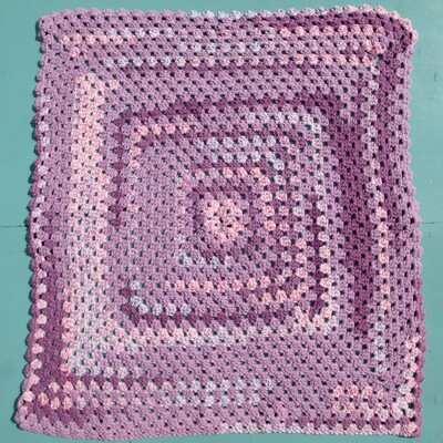 Handmade Lilac Woolie Crocheted Baby Blanket