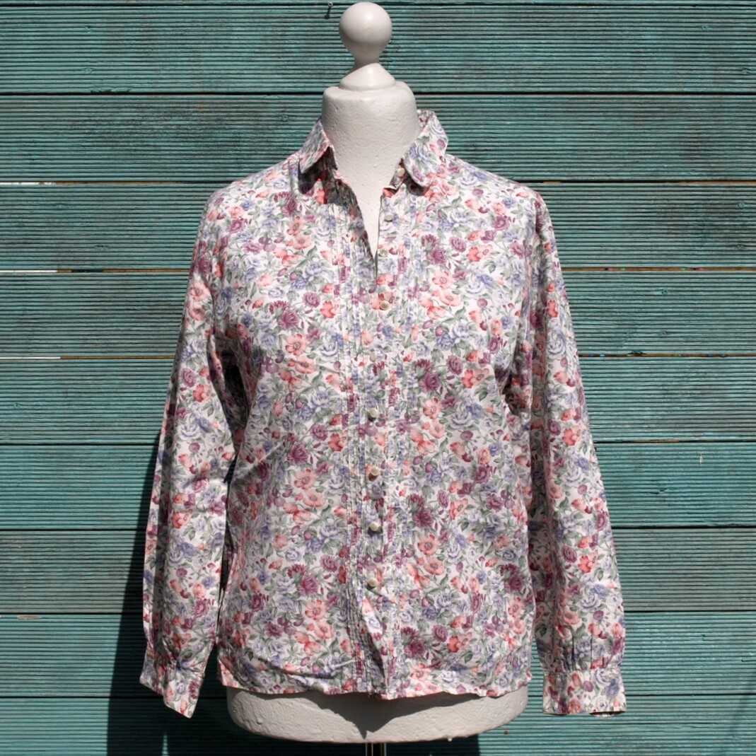 Vintage Ladies St Michael Cotton Floral Shirt 14