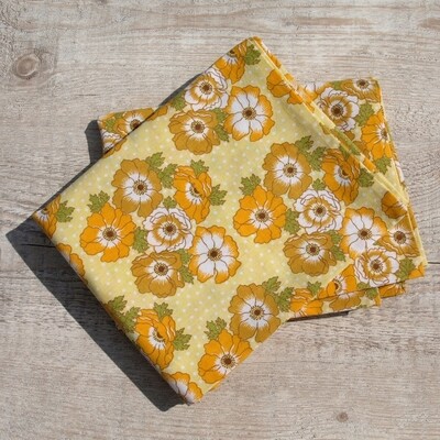 Vintage 60s/70s Pair of St Michael Yellow Floral Pillowcases
