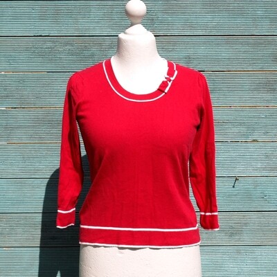 Laura Ashley Red Cotton/Cashmere Top 14