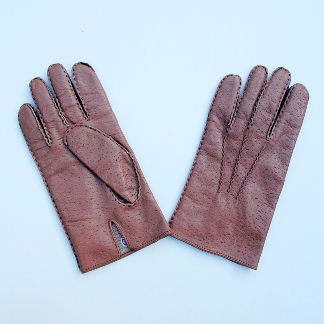 Ladies Brown Leather Gloves Size 6 - Large
