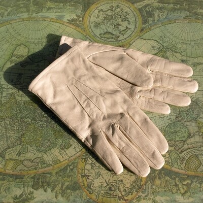 Ladies Cream Leather Marks & Spenser Gloves Large