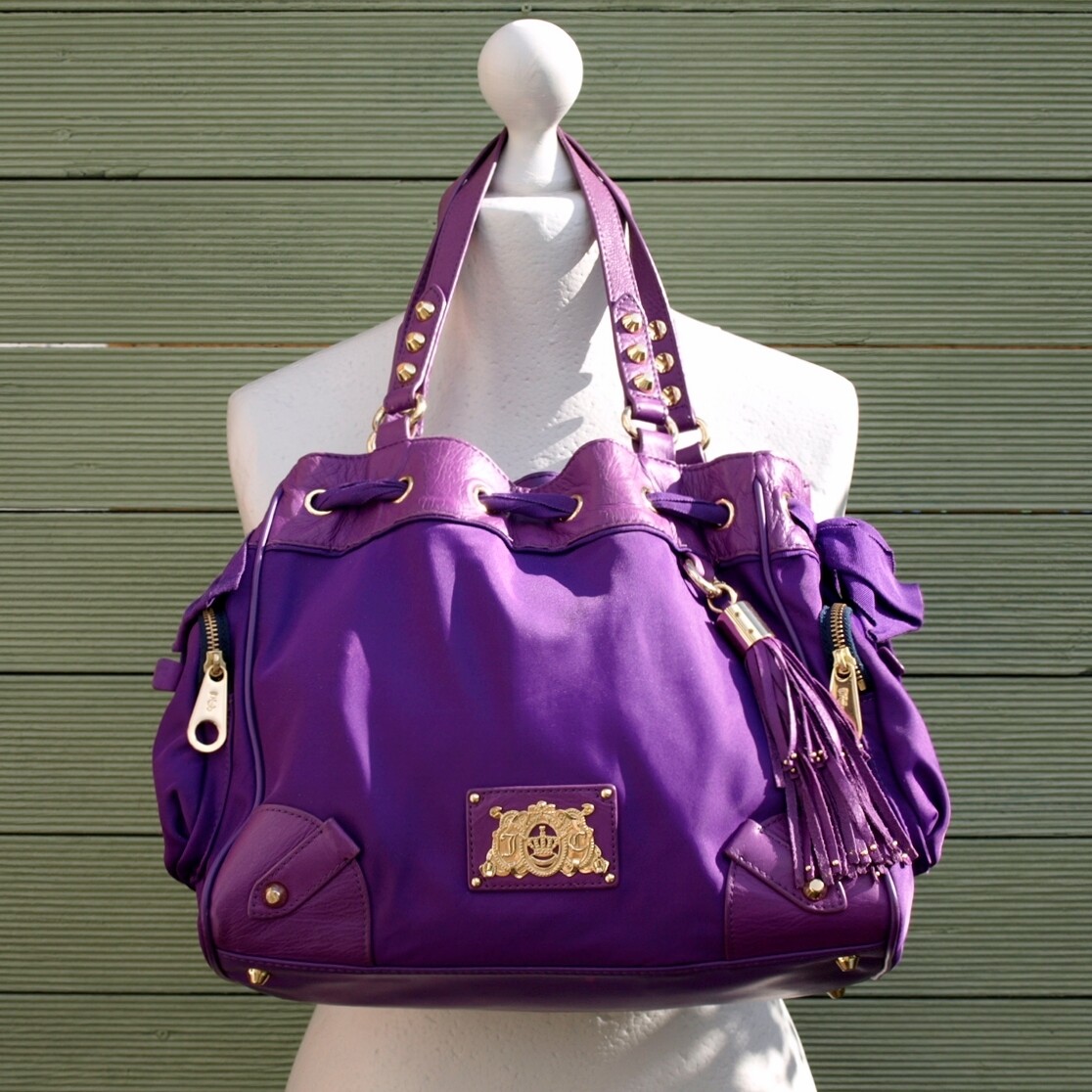 Purple Fabric & Leather Juicy Couture Shoulder Bag