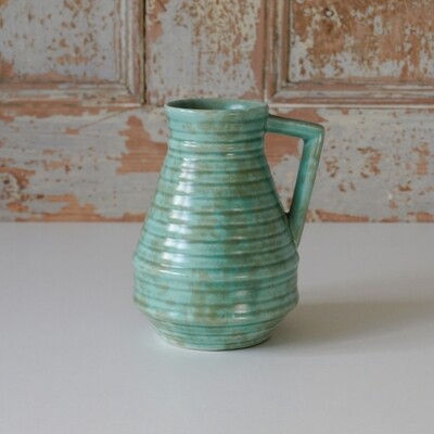 Vintage 1930s Jade Green Jug Vase