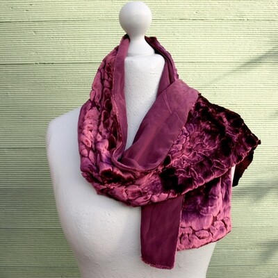 Ladies Silk & Viscose Burgundy Purple Rectangle Scarf