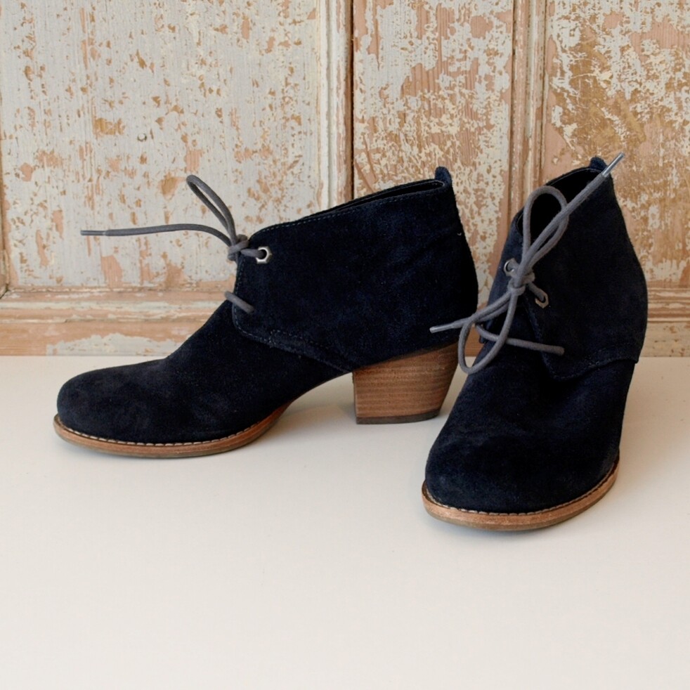 Ladies Navy Blue Suede Ankle Boots by Indigo Collection 5