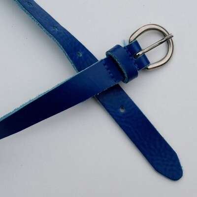 Ladies Royal Blue Leather Belt From Holland