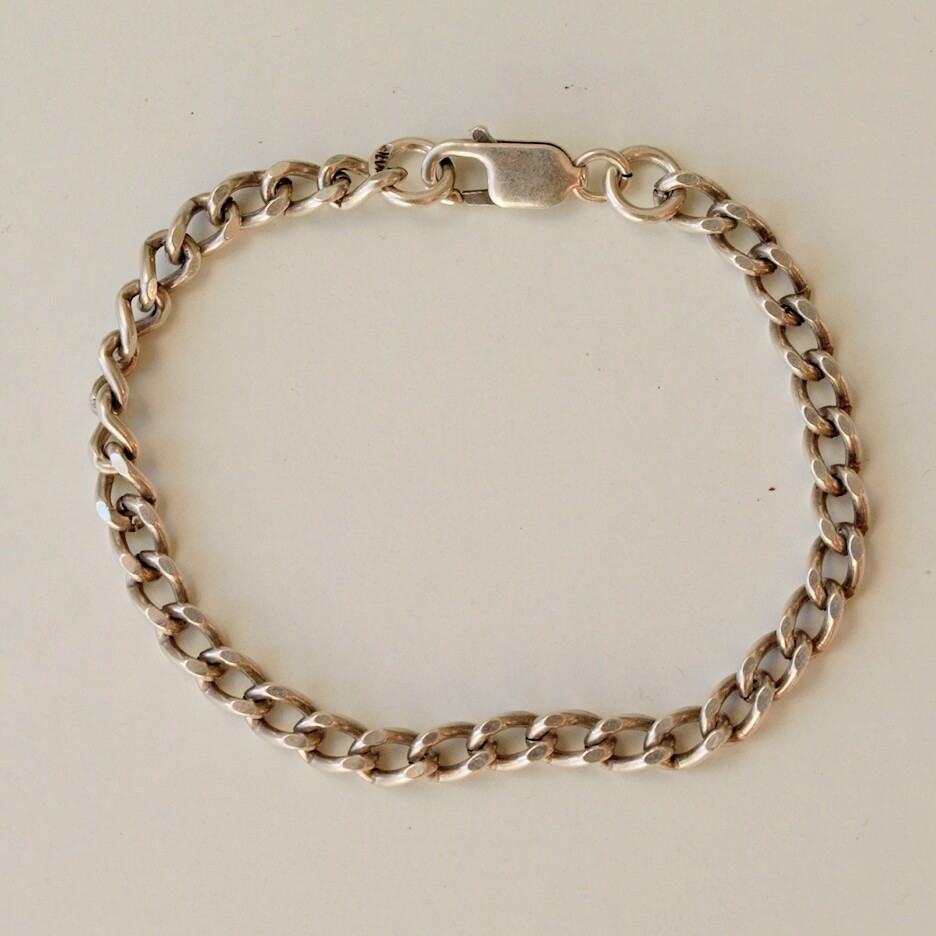 Mens Chunky Solid Silver Curb Bracelet 16g