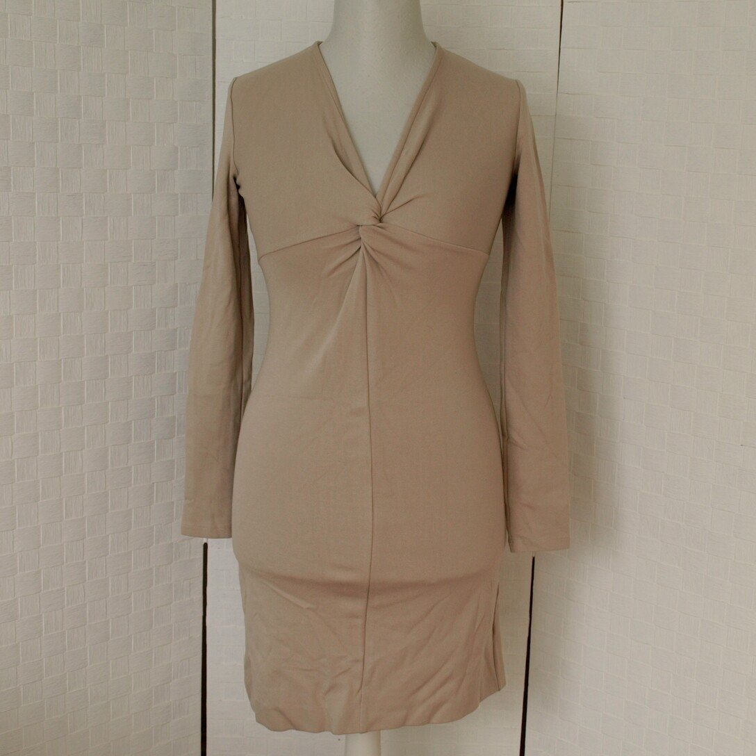 Ladies Cream Long Sleeve Stretch Dress by Gerry Size M
