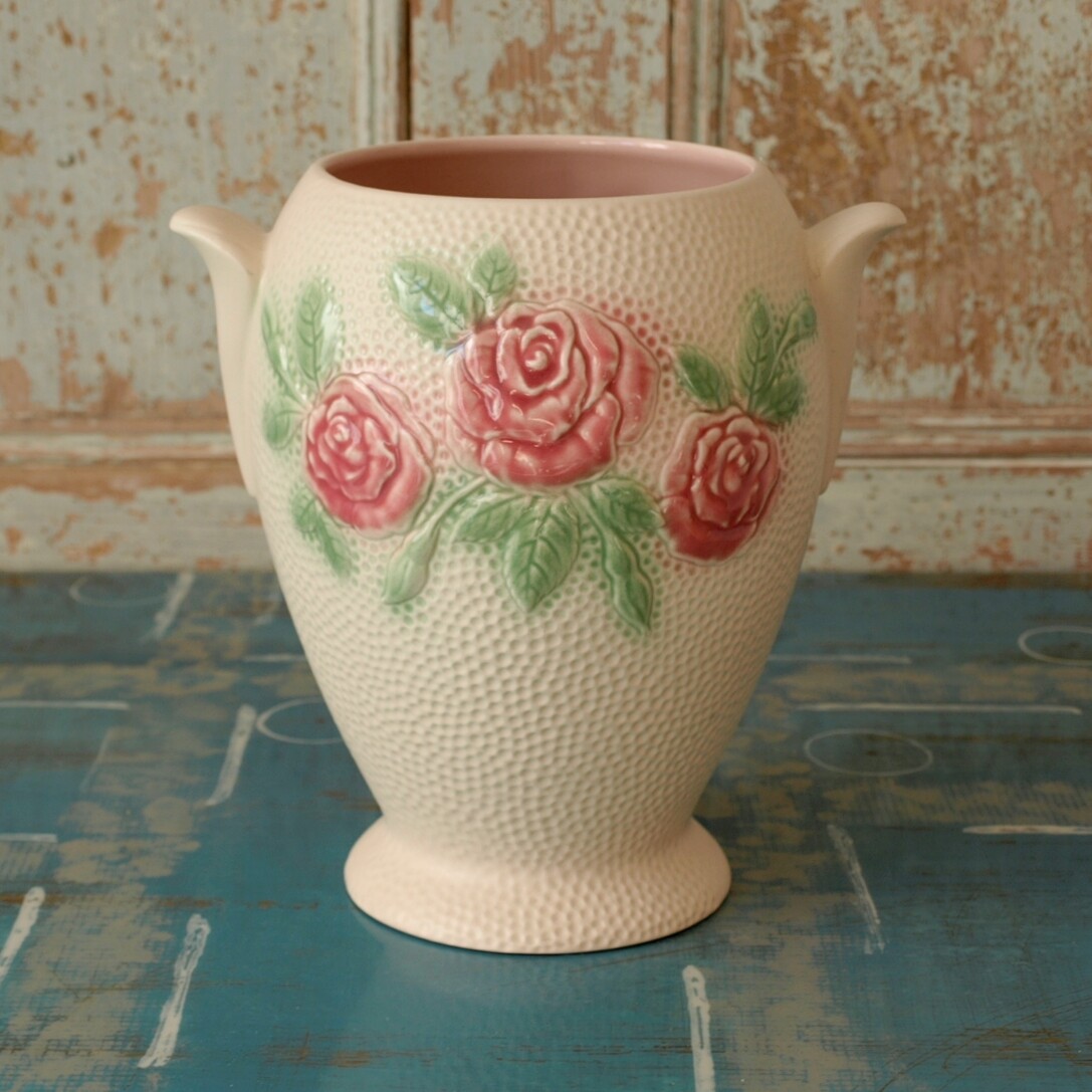 Large Pink Floral Vase by Park Rose of Bridlington