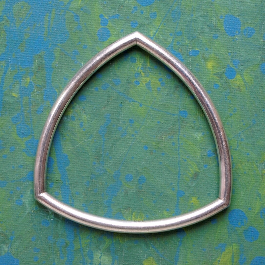 Ladies Solid Silver Triangular Bangle - Full English Hallmark