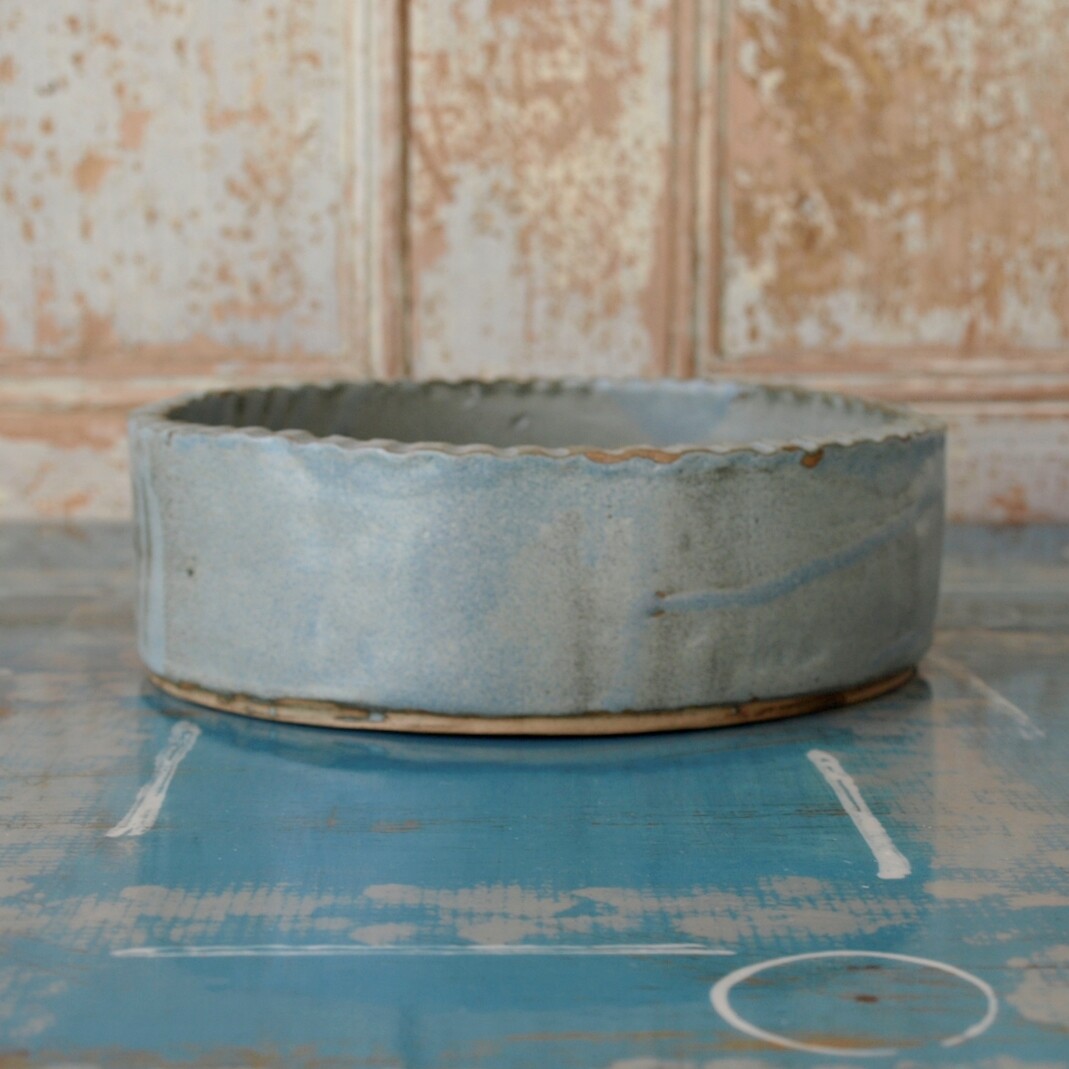 Large Grey Handmade Stoneware Studio Pottery Bowl