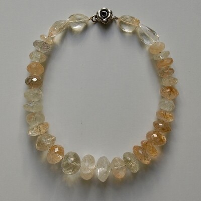 Fabulous Chunky Hand Faceted Rock Crystal Necklace