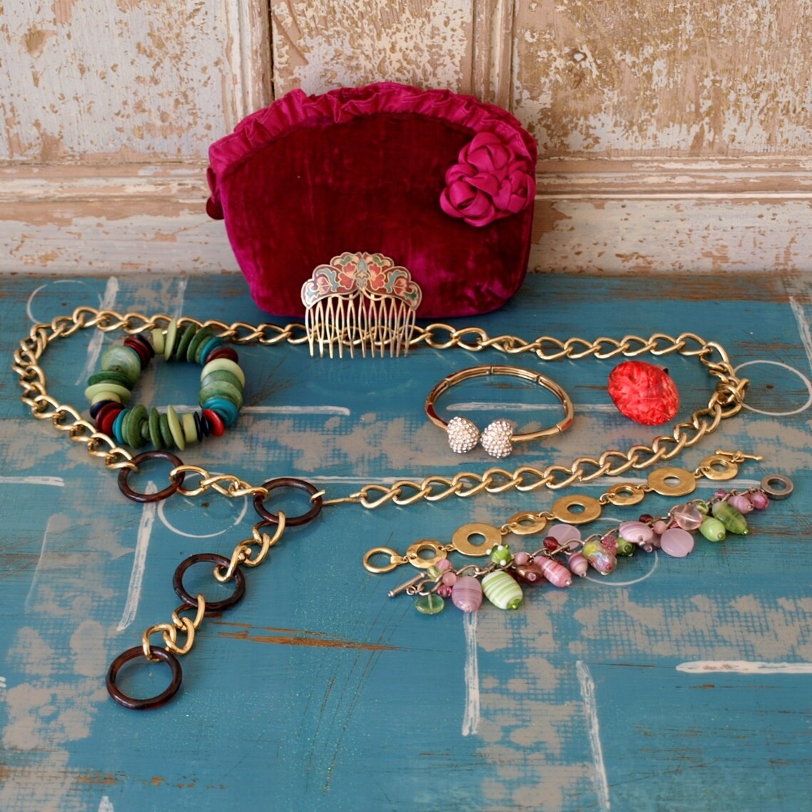 Collection of Vintage & Preloved Jewellery + Lua Purse
