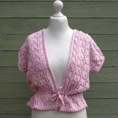 Ladies Vintage Hand Knitted Summer Cardigan