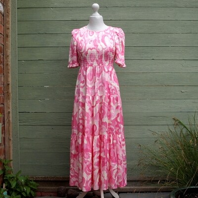 BARBIECORE - Long Pink Viscose Kitri Dress - Size 12