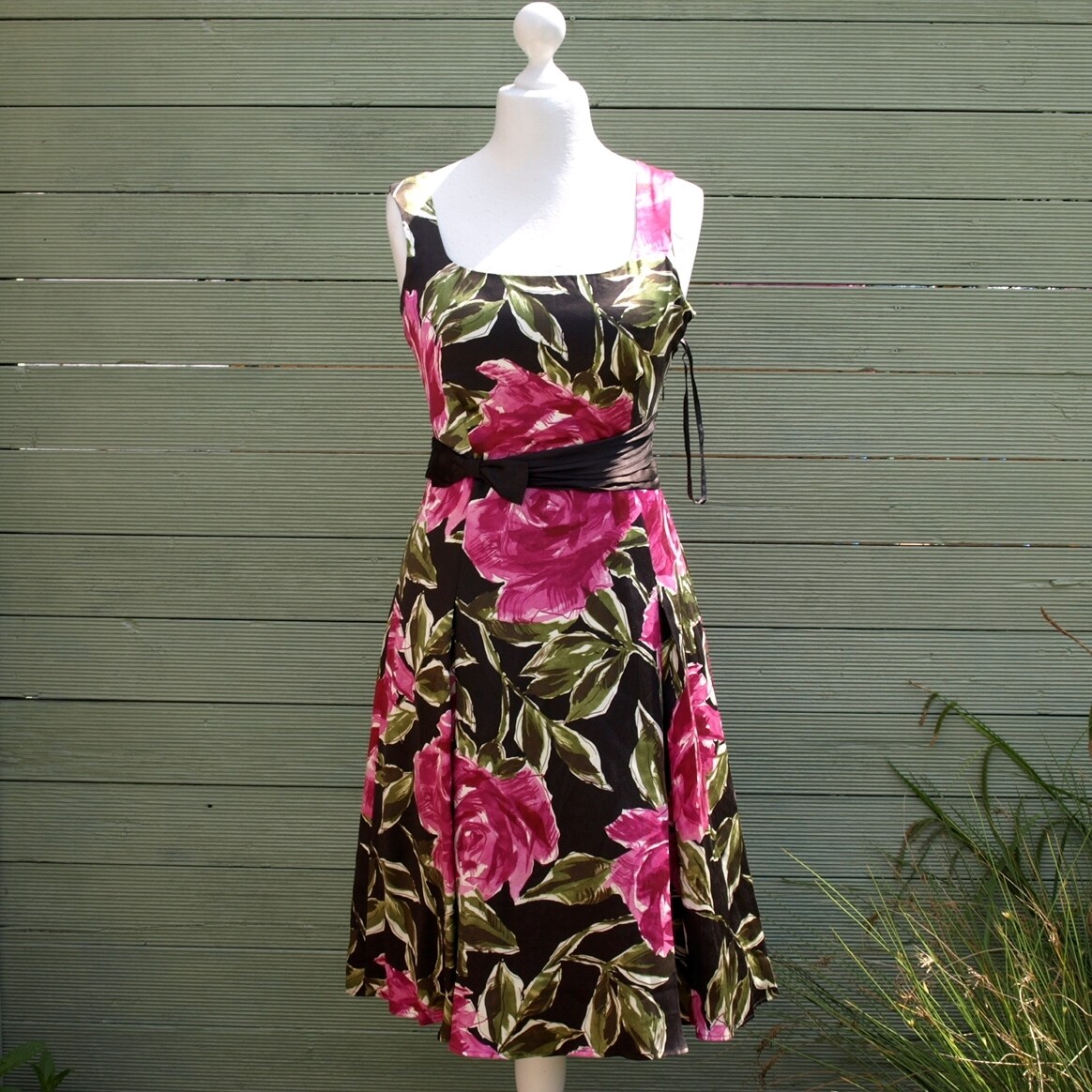 Laura Ashley Silk Floral Summer Party Dress - 10