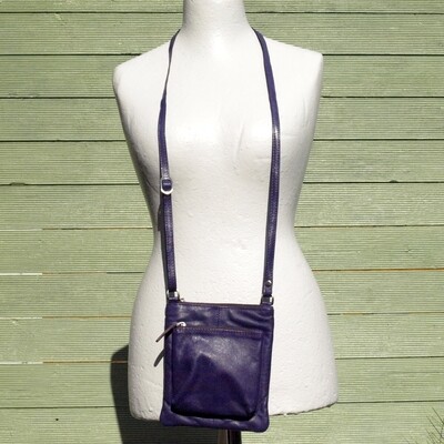 Small Purple Leather Crossbody Bag by Primehide
