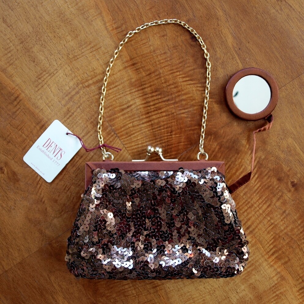 Dents Evening Bag with Attached Mirror