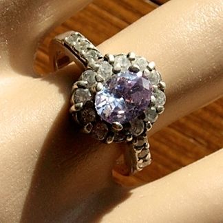 Solid Silver &amp; Lilac Ring - P