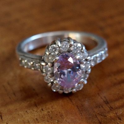 Solid Silver &amp; Lilac Ring - P
