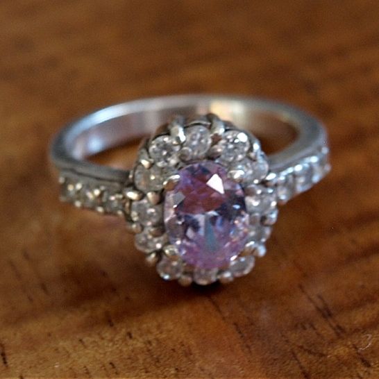 Solid Silver &amp; Lilac Ring - P