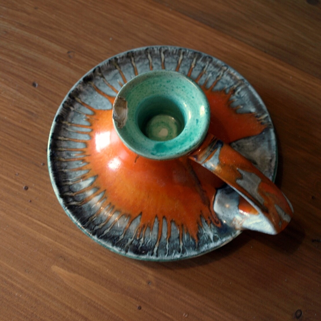 Vintage 30s Shelley Harmony Pottery Candlestick