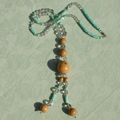 Long Necklace - Unique Design - Vintage Beads