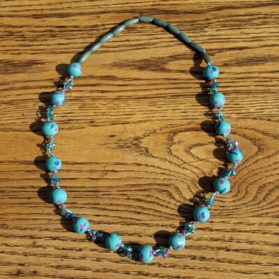 Handmade Unique Long Necklace With Handmade &amp; Vintage Beads