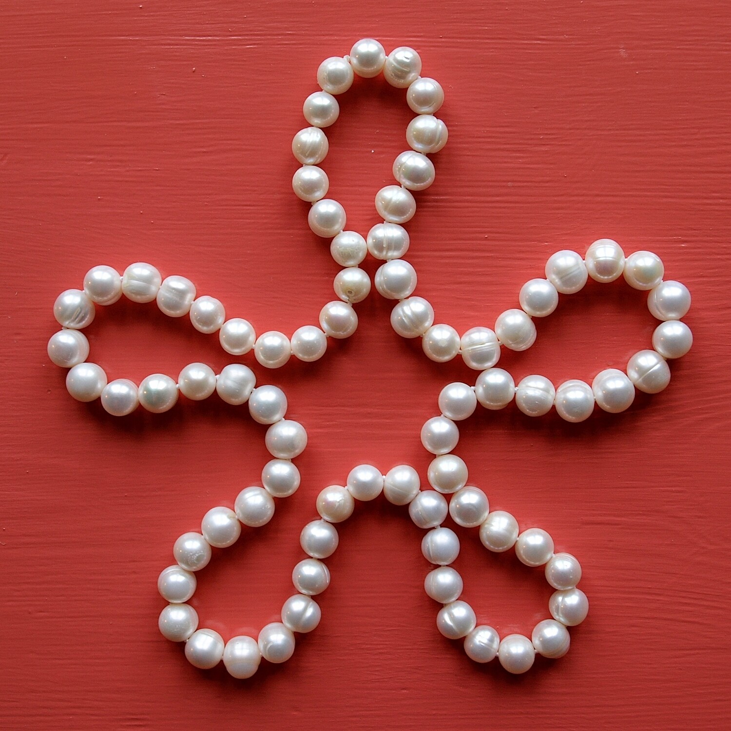 Long Off-White 1cm Pearl Over -The-Head Knotted Necklace