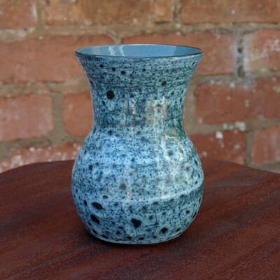 Blue Earthenware Pottery Vase Folkstone