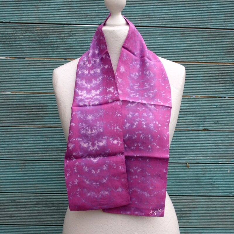 Lynda Unique Handmade Rectangular Pink Silk Scarf