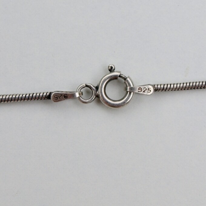 Ladies or Teen Girl's Solid Silver Foil Glass Pendant Necklace