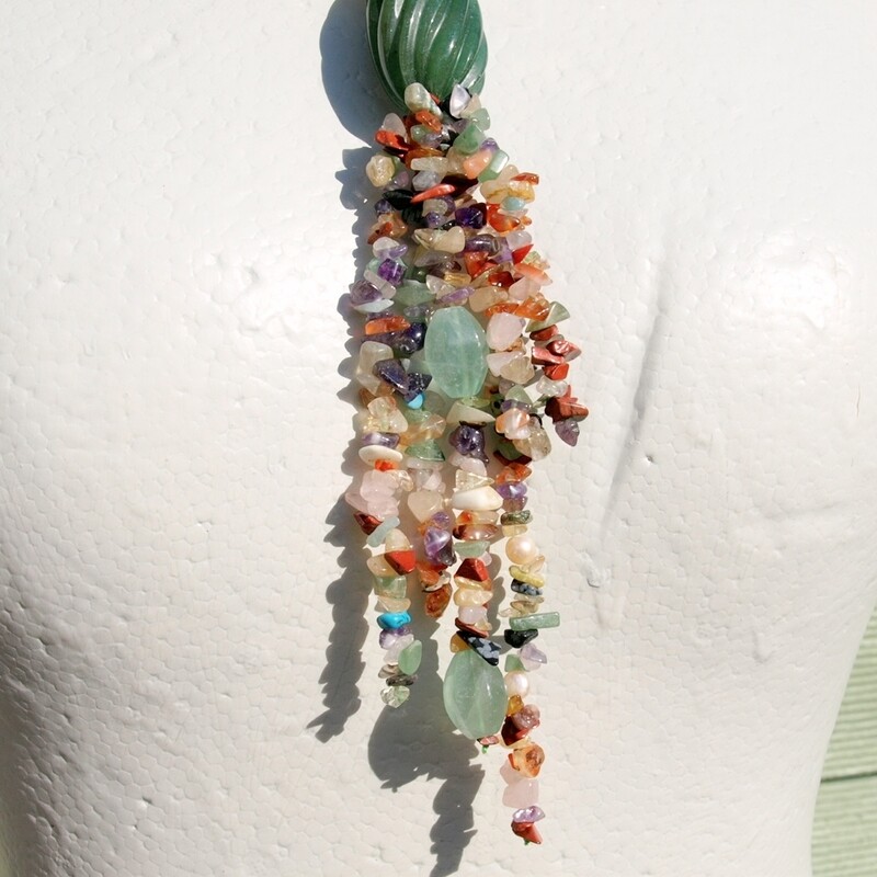 Long Multi-Strand Gemstone Pearl 925 Necklace in Wooden Horse Box