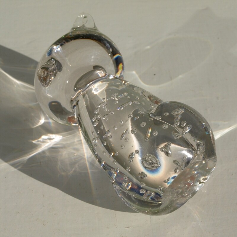 Vintage Hand Blown Controlled Bubble Glass Cat